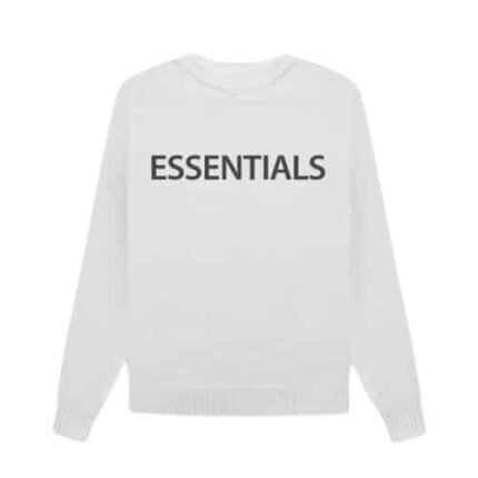 Essentials Overlapped Light Gray Sweater