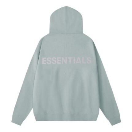 Essentials Fear of God Classic Fleece Reflective Green Hoodie
