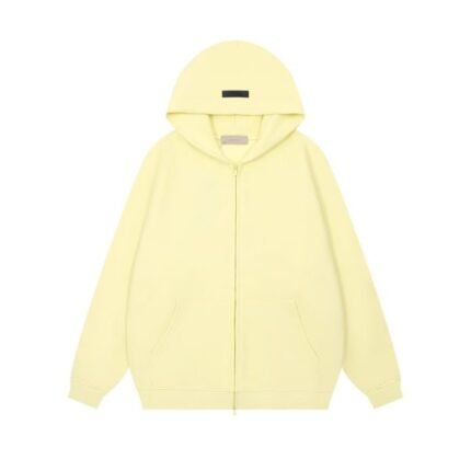 Essentials Fear of God Full Zip Up Hoodie Yellow