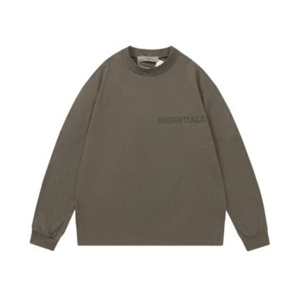 Essentials Casual Round Neck Sweatshirt Brown
